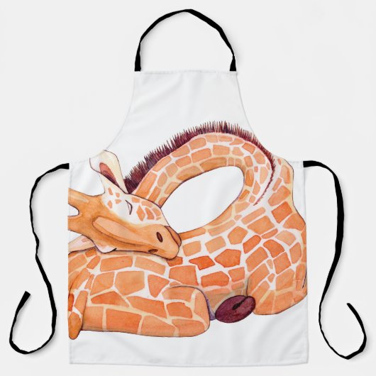 Slapende Giraffe: zachte Waterverf Schort (Voorkant)