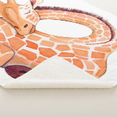 Slapende Giraffe: zachte Waterverf Sherpa Deken (3/4)