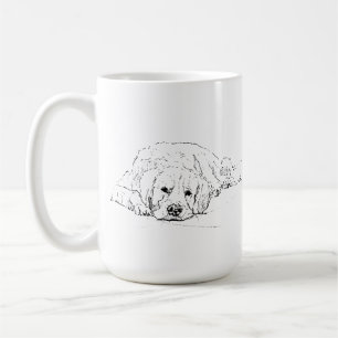Slapende Goudkleurige Retriever, Tekening van een Koffiemok