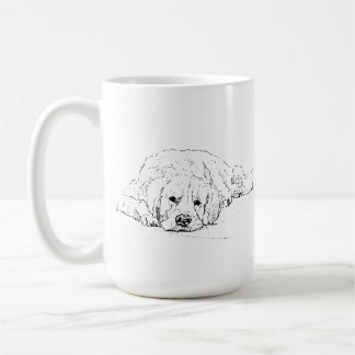 Slapende Goudkleurige Retriever, Tekening van een Koffiemok