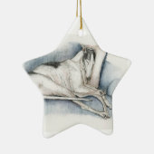 Slapende Greyhound Dog Art Ornament (Rechts)