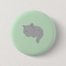 Slapende Grijze Kitten Knop