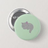 Slapende Grijze Kitten Knop Ronde Button 5,7 Cm (Voorkant /achterkant)