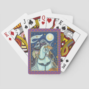 SLAPENDE HOLLOW, KOPLOZE GOTISCHE Heks, EENHOORN, Pokerkaarten
