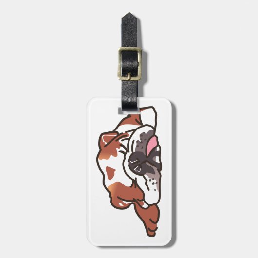 Slapende hond bagagelabel (Voorkant verticaal)