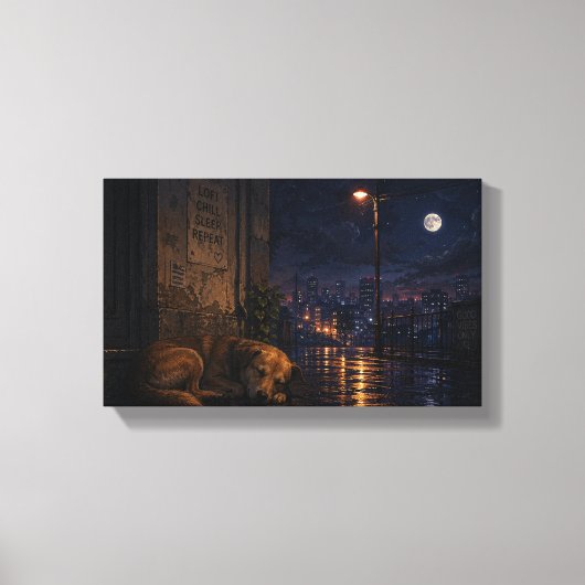 Slapende hond canvas afdruk (Voorkant)