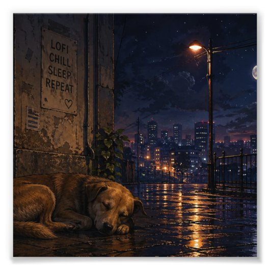 Slapende hond foto afdruk (Voorkant)