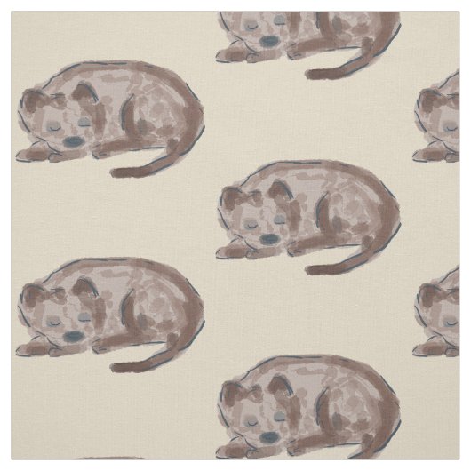 Slapende hond Illustratie Stof (Swatch)