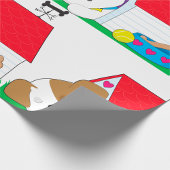 Slapende hond in een hondenhuis cadeaupapier