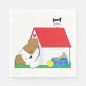 Slapende hond in een hondenhuis servet (Voorkant)