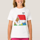 Slapende hond in een hondenhuis t-shirt (Voorkant)