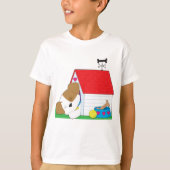 Slapende hond in een hondenhuis t-shirt (Voorkant)