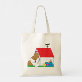 Slapende hond in een hondenhuis tote bag (Achterkant)
