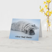 Slapende hond kaart (Gele Bloem)