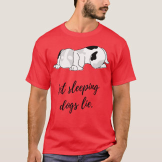 Slapende hond meisje familie t-shirt