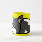 Slapende hond tweekleurige koffiemok (Center)