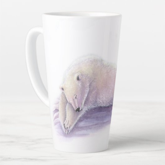 Slapende Ijsbeer van Molly Harrison Latte Mok (Linkerhoek)