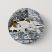 Slapende Jack Russell Ronde Button 5,7 Cm (Voorkant)
