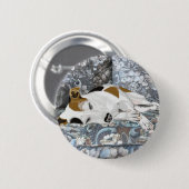 Slapende Jack Russell Ronde Button 5,7 Cm (Voorkant /achterkant)