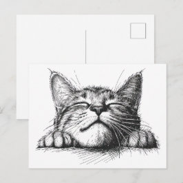 Slapende kat briefkaart