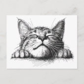 Slapende kat briefkaart (Voorkant)