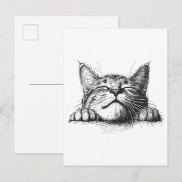 Slapende kat briefkaart