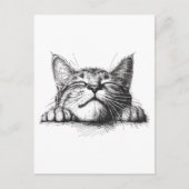 Slapende kat briefkaart (Voorkant)