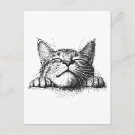 Slapende kat briefkaart