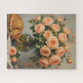 Slapende Kat en Rozen Legpuzzel (Horizontaal)
