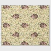 Slapende kat, florale achtergrond cadeaupapier (Vlak)