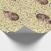 Slapende kat, florale achtergrond cadeaupapier (Hoek)