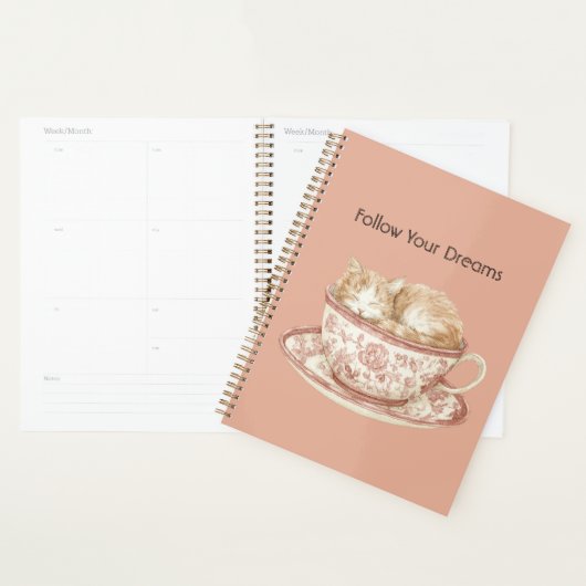 Slapende Kat In Een Kopje Planner (Display)
