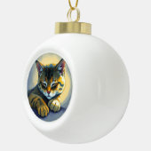 Slapende kat keramische bal ornament (Rechts)