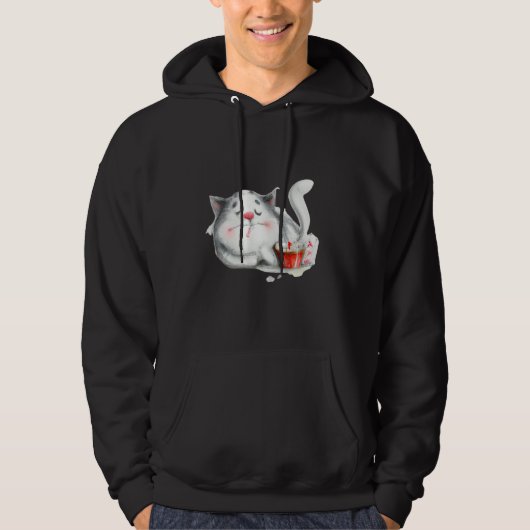 Slapende kat kunstwerk cute kitten hoodie (Voorkant)