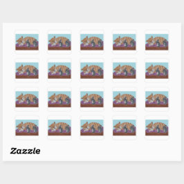 Slapende kat met stiekeme muizen vierkante sticker