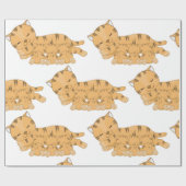 Slapende kat met zogende kittens cadeaupapier (Vlak)
