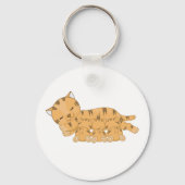 Slapende kat met zogende kittens sleutelhanger (Voorkant)