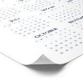 Slapende kat op de maan 2026 kalender Minimalistis Poster (Hoek)