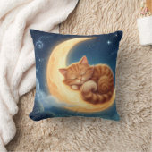 Slapende Kat op Maan Nursery Kussen (Deken)