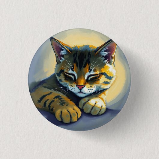 Slapende kat ronde button 3,2 cm (Voorkant)