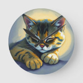Slapende kat ronde klok (Voorkant)