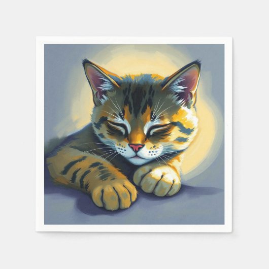 Slapende kat servet (Voorkant)
