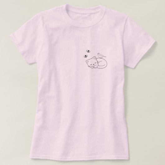 Slapende Kat Simpel T-shirt (Design voorkant)