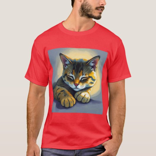 Slapende kat t-shirt (Voorkant)