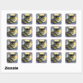 Slapende kat vierkante sticker (Vel)