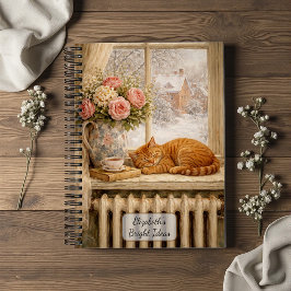 Slapende Kat Winterraam Notitieboek