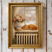 Slapende Kat Winterraam Poster