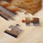 Slapende kater en hortensia's legpuzzel (Zijkant)