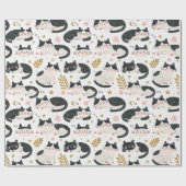 Slapende katten cadeaupapier (Vlak)
