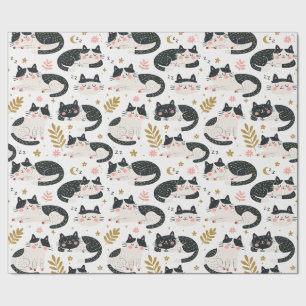 Slapende katten cadeaupapier